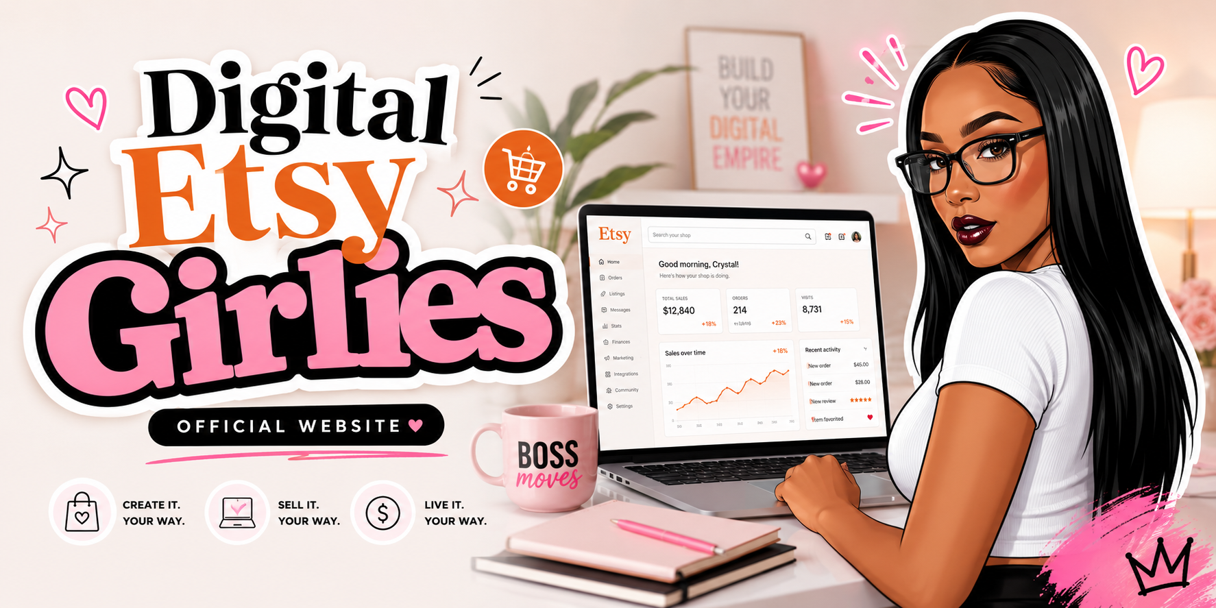Digital Etsy Girlies — official website banner